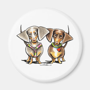 Dashing Dappled Dachshunds Magnet