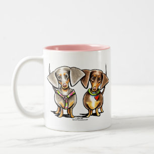 Dashing Dappled Dachshunds Two-Tone Coffee Mug