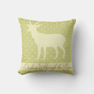 Dashing Deer Coussin - Lime Green Pois d1