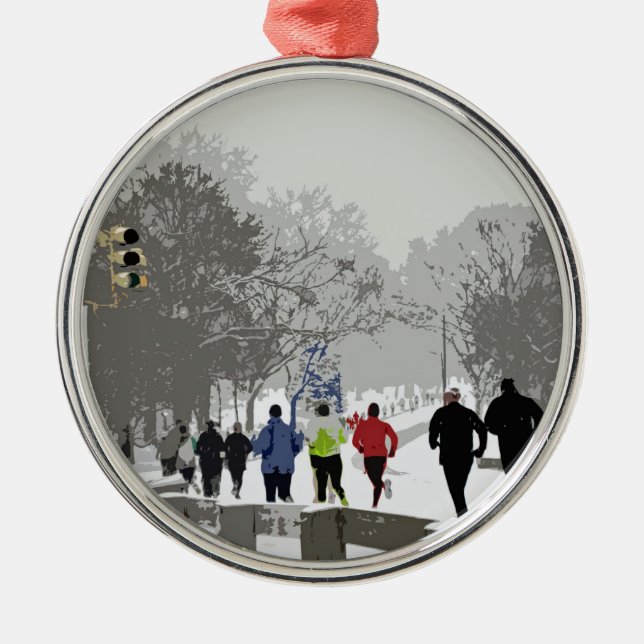 Dashing for the Holidays Metal Ornament (Front)