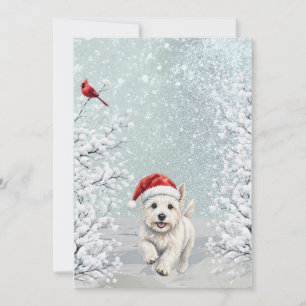 Dashing in the snow Winter Westie Christmas Card