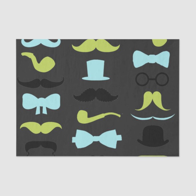 Dashing Little Man Moustache Party Tissue Paper (Front)