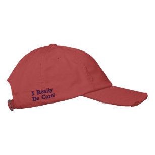 Dashing Red Sporty USA- "I really do care" Embroidered Hat