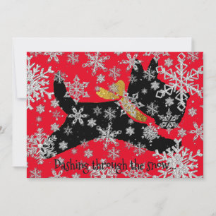 Dashing Scottie Dog Personalize Holiday Card