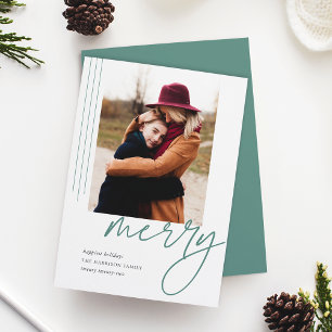 Dashing Script   Vertical Photo Holiday Card