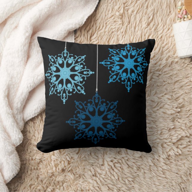 Dashing thought the snow snowflake Christmas Throw Pillow (Blanket)