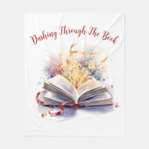 Dashing Through The Book Fleece Blanket