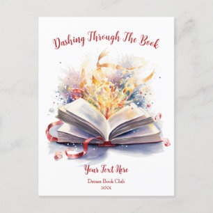 Dashing Through The Book Postcard