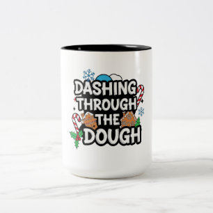 Dashing Through the Dough Christmas Two-Tone Coffee Mug