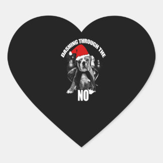 dashing through the Pitbull no Heart Sticker