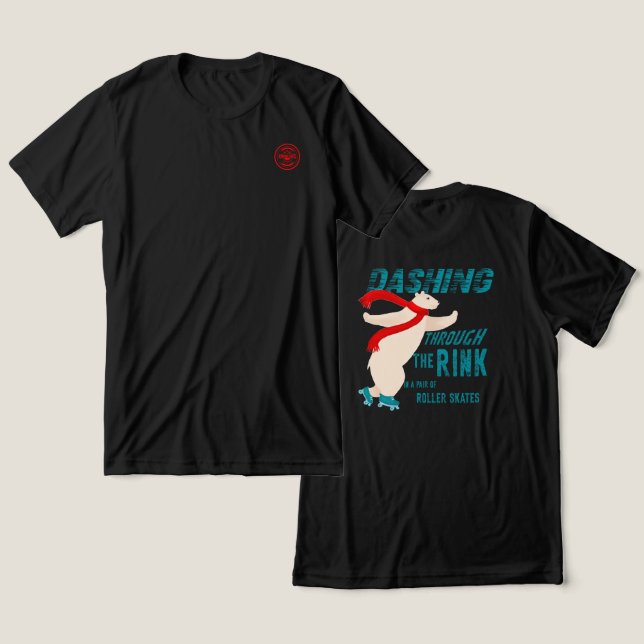 Dashing Through the Rink - back design Tri-Blend Shirt (Design Front & Back)