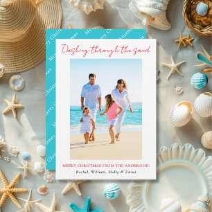 Dashing Through The Sand Merry Christmas Holiday Card