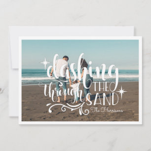 Dashing Through the Sand   Photo Collage Card