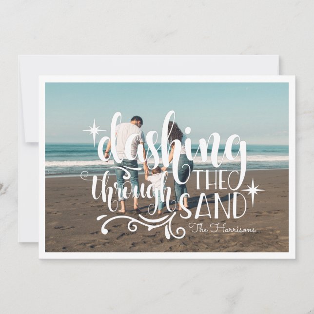 Dashing Through the Sand | Photo Collage Card (Front)