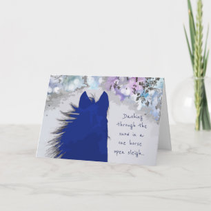 Dashing through the Snow Blessed Christmas wishes Holiday Card
