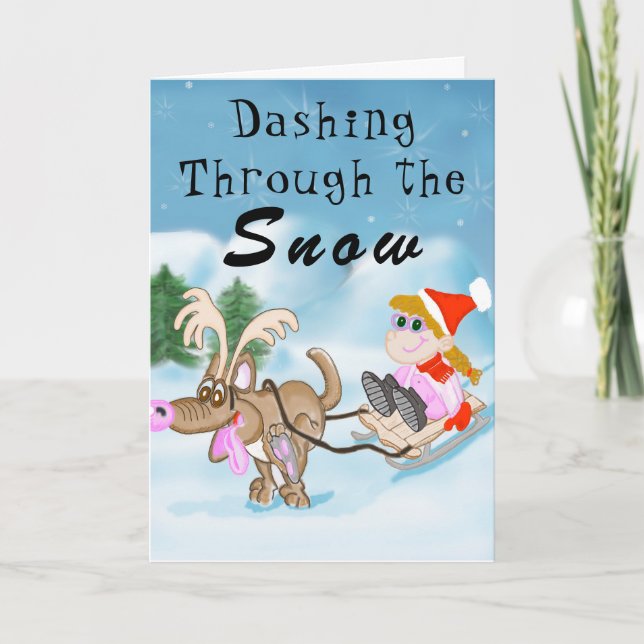 Dashing Through the Snow Christmas Card (Front)