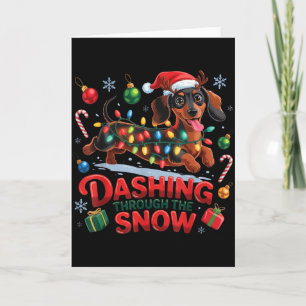 Dashing Through The Snow Dog Christmas Funny Chris Card