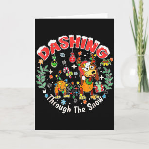 Dashing Through The Snow, Funny Dog Christmas Card