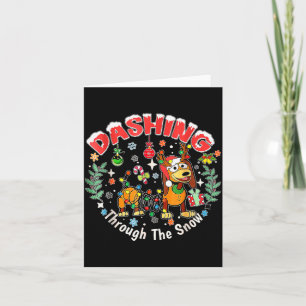 Dashing Through The Snow, Funny Dog Christmas  Card