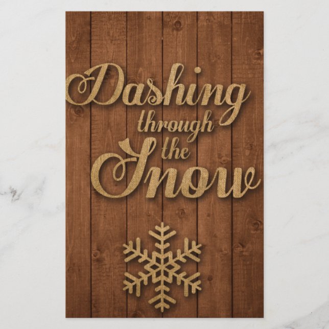 Dashing Through the Snow Stationery (Front)