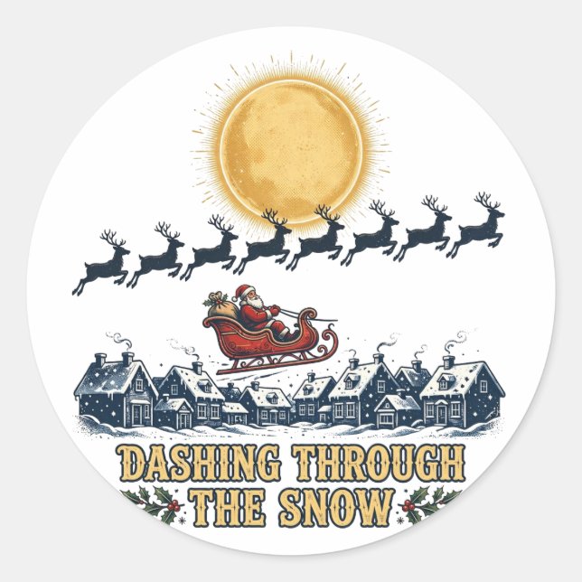 Dashing Through The Snow Sticker (Front)
