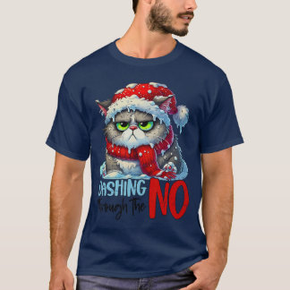 Dashinghroughhe No Funny Sarcastic Christmas Cat L T-Shirt