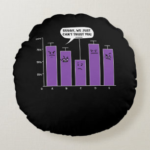 Data Analysis Science Geek Nerd Joke Round Pillow