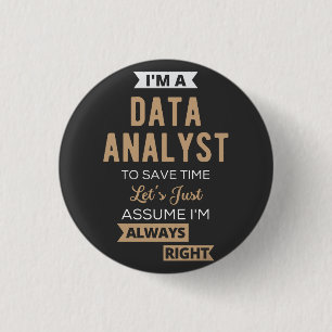 Data Analyst 1 Inch Round Button