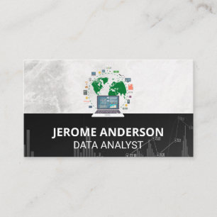Data Analyst Computer   Stock Market Graph Business Card