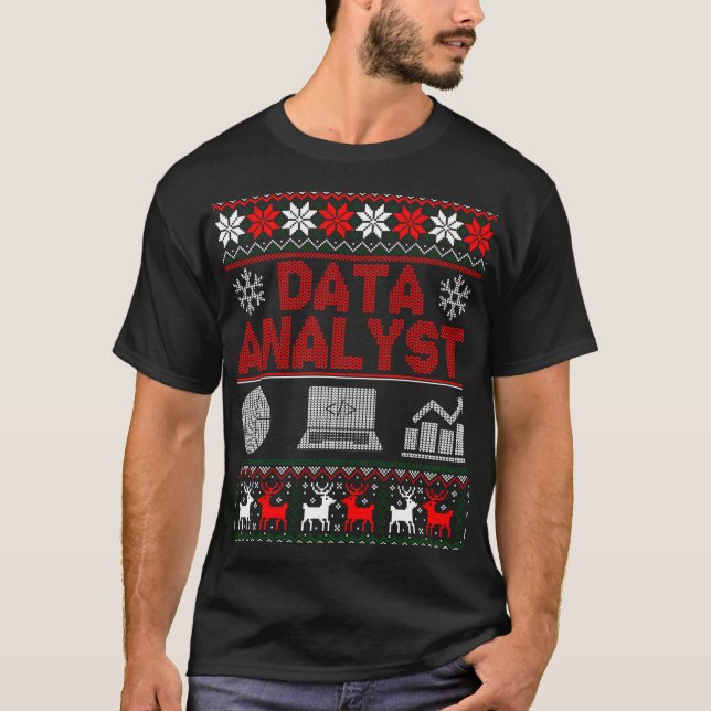 Data Analyst Off Shoulder Christmas Ugly Sweater (Front)