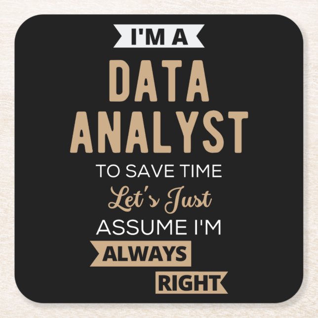 Data Analyst Square Paper Coaster (Front)