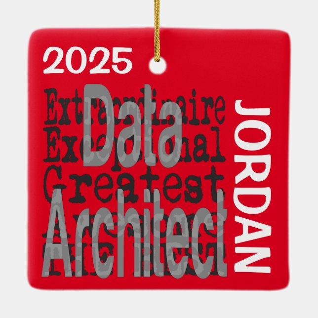 Data Architect Extraordinaire CUSTOM Ceramic Ornament (Back)