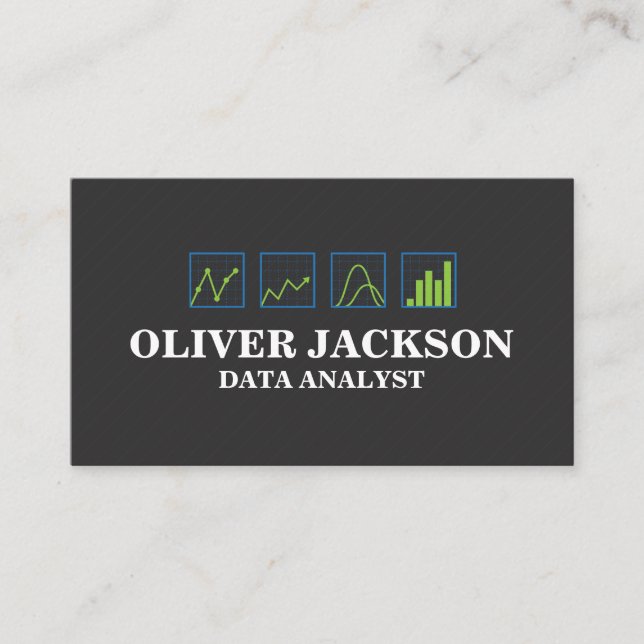 Data Charts | Finance | Analyst Business Card (Front)