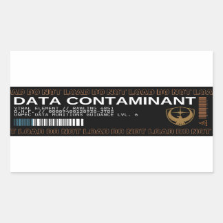 DATA CONTAMINANT warning decal laptop sticker