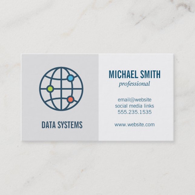 Data Network | Security Systems | IT Business Card (Front)