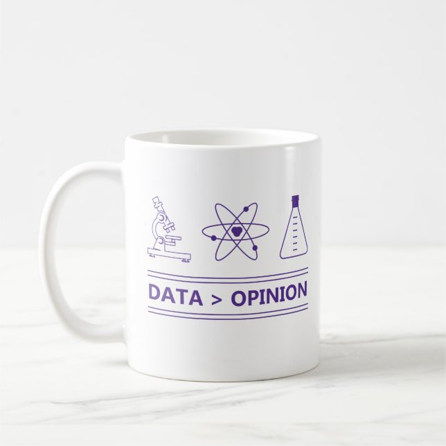 Data > opinion science coffee mug (Left)