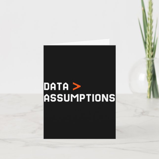 Data over assumptions funny tech analyst scientist card (Front)