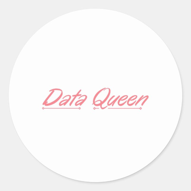 Data Queen - Comptabilité Classic Sticker rond (Devant)