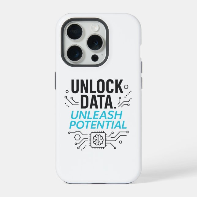 Data Revolution: Abstract AI Potential Matrix Tech iPhone Case (Back)