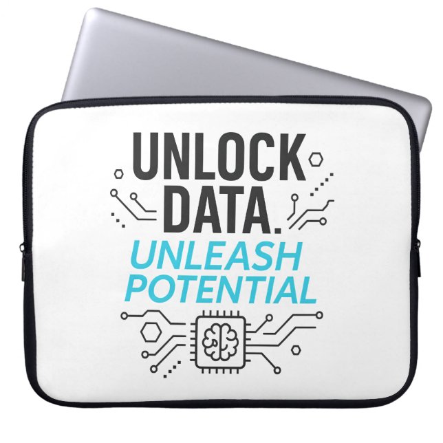 Data Revolution: Abstract AI Potential Matrix Tech Laptop Sleeve (Front)