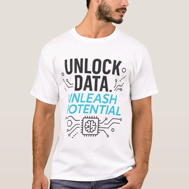 Data Revolution: Abstract AI Potential Matrix Tech T-Shirt (Front)