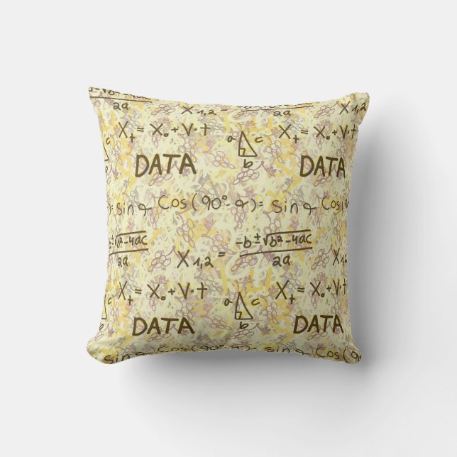Data Science and Statistics Pattern Decorative Throw Pillow (Front)