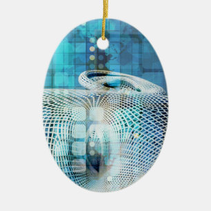 Data Science Machine Learning with Brain Ceramic Ornament