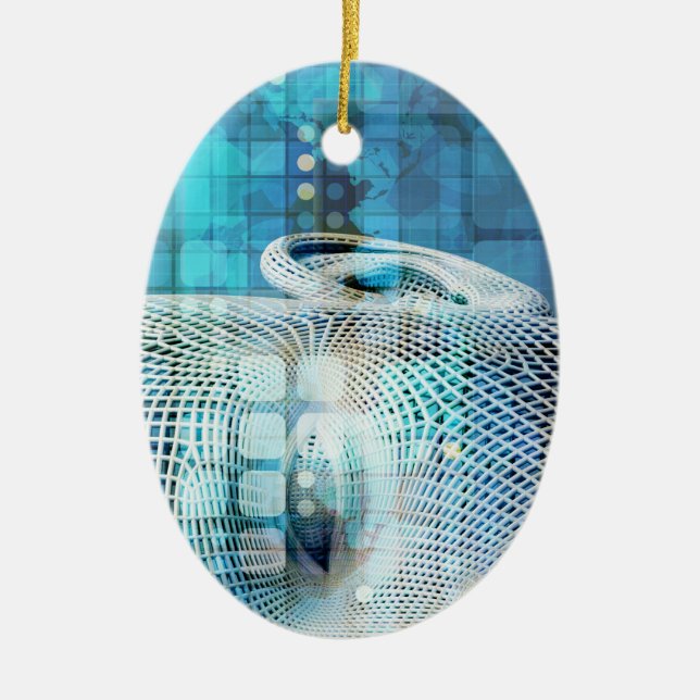 Data Science Machine Learning with Brain Ceramic Ornament (Front)