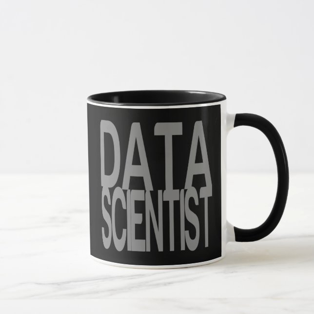 Data Scientist in Tall Silver Text Mug (Right)