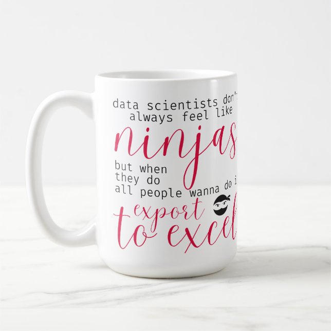 Data Scientist Ninjas (for Women in Tech) Coffee Mug (Left)