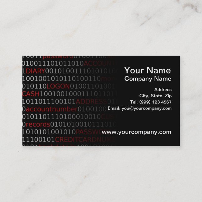 Data Security Business Card (Front)
