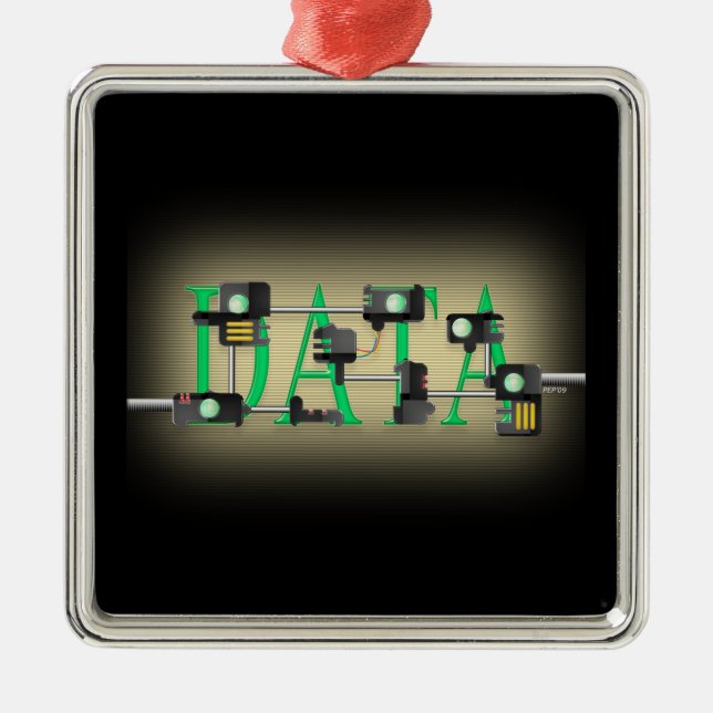 Data Security Metal Ornament (Front)