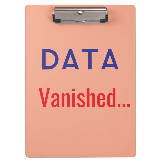 Data vanished text rugs clipboard (Front)