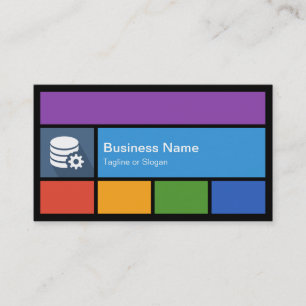 Database Manager - Colourful Tiles Creative Business Card